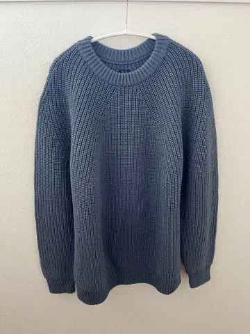 Batoner SIGNATURE 크루 넥 니트 그레이 블루