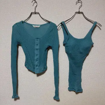 뷰티풀 피플 리브 가디건 탱크탑 블루