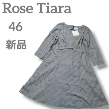 새상품 Rose Tiara 여성용 원피스 체크 리본 긴팔 46