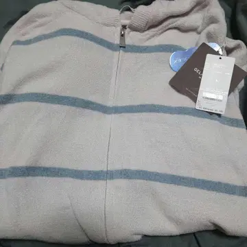 젤라피케 옴 L 사이즈 긴팔 후드 부착 룸웨어 핑크 보더