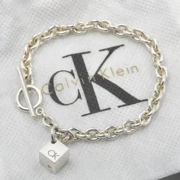 새상품 Calvin Klein 팔찌 SV925 체인 큐브