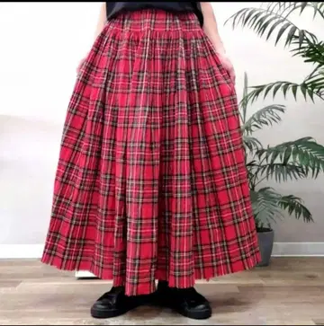 핸드메이드 개더 스커트 린넨 혼방