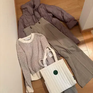 다운 자켓, 스웨터, 슬랙스, 토트백 세트 L 사이즈 대상