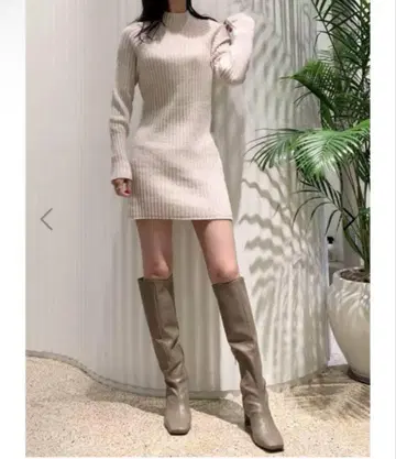 SNIDEL Sustainable 리브 타이트 미니 니트 원피스