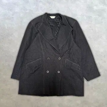 데님 코트 블랙 더블 큐프라 사용 루즈핏 모드 트레디셔널