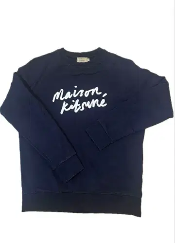 메종 키츠네 네이비 로고 맨투맨