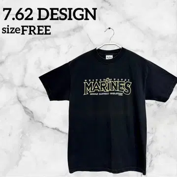 7.62 DESIGN [ FREE ] T셔츠 반팔 블랙 남성용 구제 의류