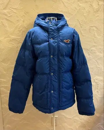 홀리스터 후드 부착 다운 자켓 파랑