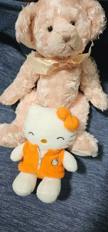 RUSS BERRIE 테디베어 헬로키티 레트로 봉제 인형