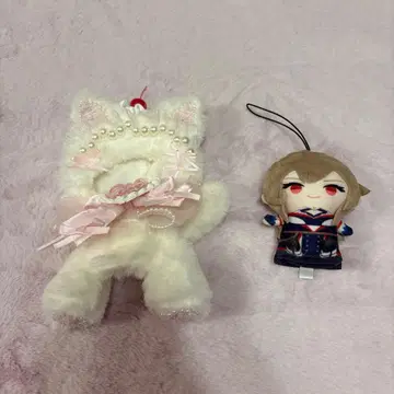 인형 옷 화이트 핑크 리본 고양이 체리