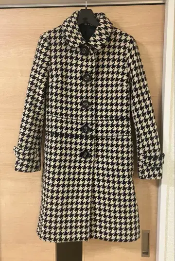 [ 새상품급 ] 하운드투스 패턴 트위드 울 롱 코트