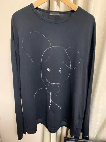 LAD MUSICIAN 아트 프린트 블랙 롱T셔츠 L