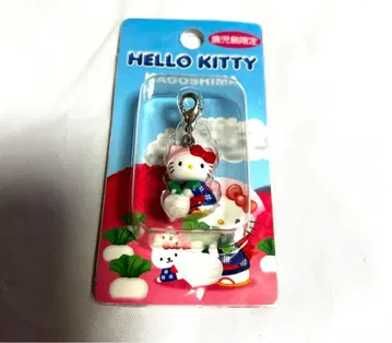 헤이세이 레트로 산리오 헬로키티 가고시마 사쿠라지마 대근 지퍼 마스코트
