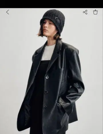 블랙 가죽 자켓 L