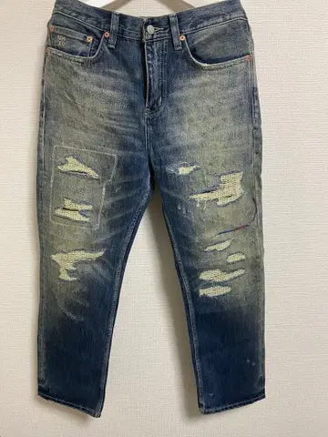 데미지 가공 데님 팬츠 커스텀 32cm