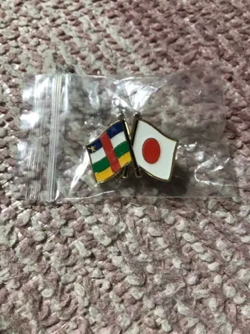 일본과 중앙아프리카 국기 핀 배지