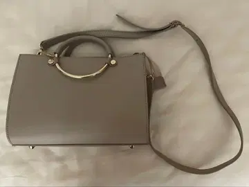 핑크 그레이 숄더백 천연 가죽