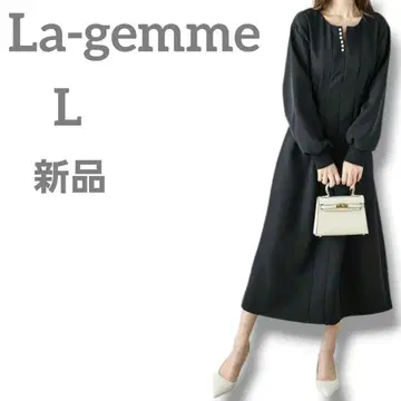 새상품 La-gemme 펄 모티브 허리 턱 드레스 원피스 L