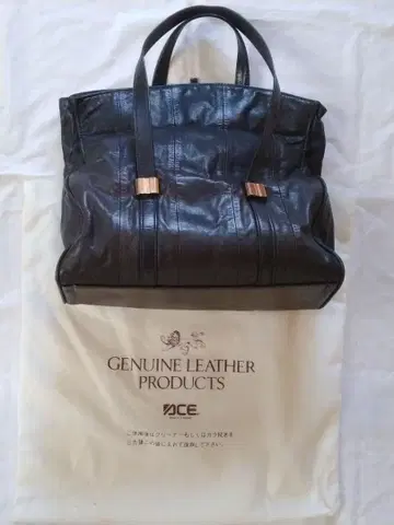 GENUINE LEATHER PRODUCTS 토트백 천연 가죽 블랙