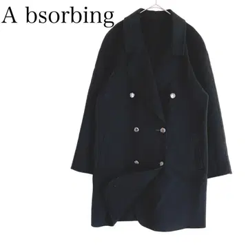 캐시미어 울 코트 롱 겉옷 더블 브레스트 아우터 포멀 블랙