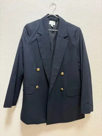 네이비 더블 브레스트 테일러드 자켓