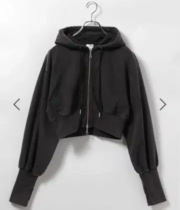 크롭 후드티 블랙