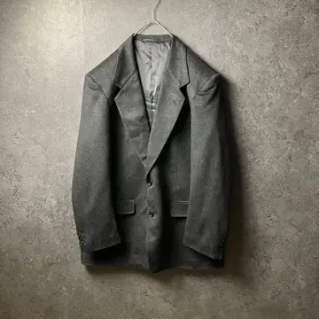 빈티지 캐시미어 100% 테일러드 자켓 블랙 원톤 구제 의류