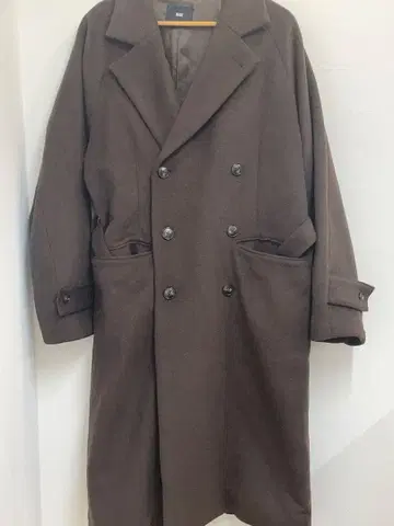 HARE 하레 다크 브라운 더블 브레스트 체스터 코트