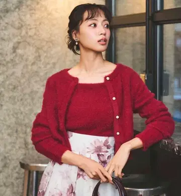 스윙글 페더라메 니트 앙상블 빨간색