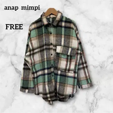 아냅 민피 체크 무늬 셔츠 자켓