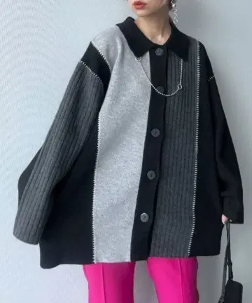 HARE 오버 스티치 니트 가디건