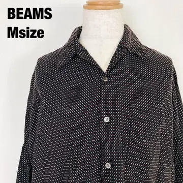 BEAMS 빔즈 긴팔 셔츠 올 패턴 블랙 F4