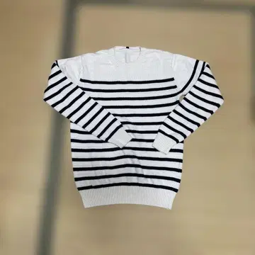 코튼 스트라이프 니트 스웨터 L 사이즈