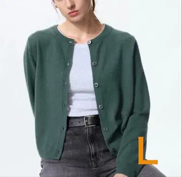 [이번 시즌 새상품] 100% 캐시미어 가디건 L 사이즈 올리브