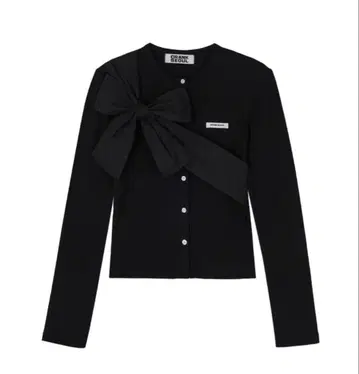 CRANK 리본 블랙 긴팔 가디건