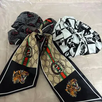 스카프 포함 스크런치와 스크런치 머리끈 세트