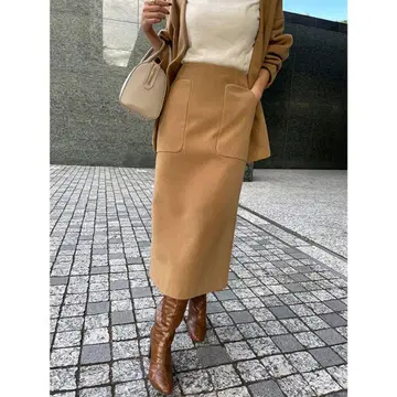 anuans 아웃포켓 타이트 스커트 ( CAMEL )
