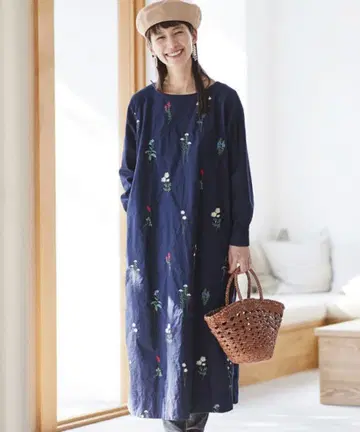 써니클라우드 꽃 도감 자수 원피스 백리본 MP 사이즈 kazumi