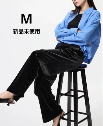 새상품 UNIQLO 유니클로 소프트 벨로아 이지 팬츠 M 블랙