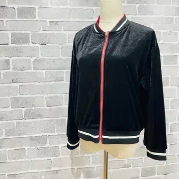 벨로아 블랙 블루종 MA-1 저리 광택 트랙 자켓 B408