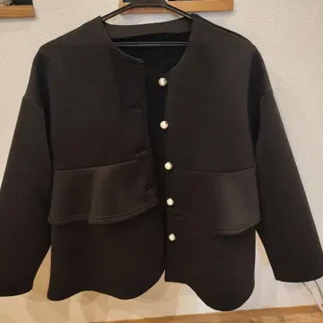 노카라 프릴 자켓 블랙 시마무라 프레슈르 시엘