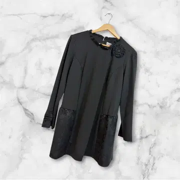 가을 봄용 슈퍼 뷰티 자카드 직조 절개 튜닉 티셔츠 44