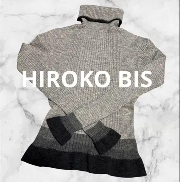 HIROKOBIS 스웨터 니트 모 100% 터틀넥 하이넥