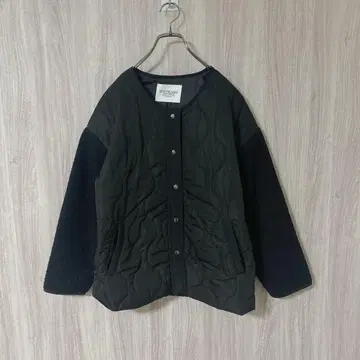 어반 리서치 서니 라벨 퀼팅 절개 숏 블루종 블랙