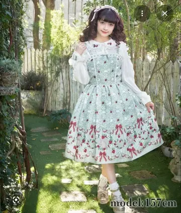 axes femme kawaii 베리 느낌 오버롤 스커트 민트