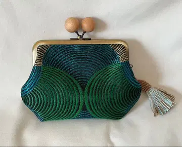 하자품 SAFECO 프랑스 원단 자카드 모녀 가마구치 미니 지갑