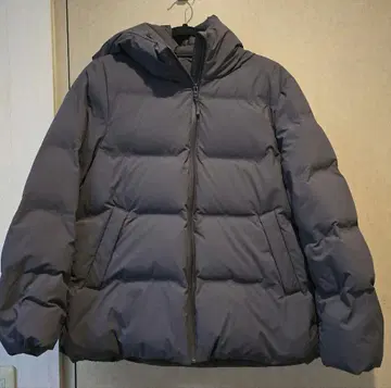 UNIQLO 심리스 다운 후드티 다크 그레이