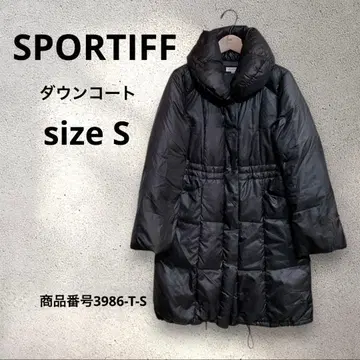 SPORTIFF 다운 코트 블랙 큰 옷깃 더블 지퍼 사이즈 S