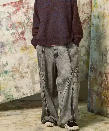 Denim Switching Alien Wide Pants