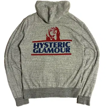 HYSTERIC GLAMOUR 지퍼 후드티 히스걸 린넨 그레이
